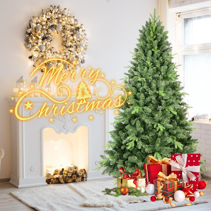 6FT Artificial Christmas Tree Realistic PE/PVC Full Branches Easy Assembly Metal Stand Fire-Resistant Holiday Tree for Home, Living Room, Office
