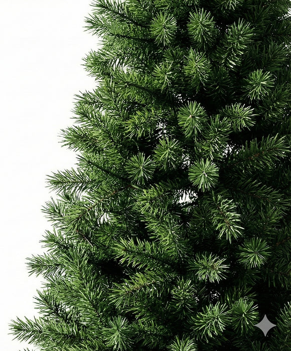 Artificial Christmas Tree Full Green PVC Holiday Tree with Metal Stand Easy Assembly, Realistic Pine Look 205cm / 6.7FT for Home, Living Room, Office Décor