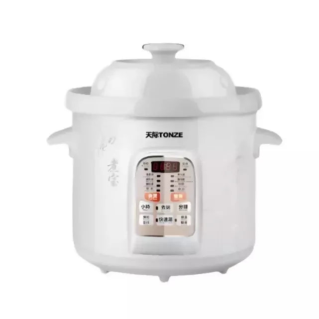 天際 玻化白瓷電炖鍋 (4L 快慢兩煲) | TONZE 4L Electric Ceramic Slow Cooker (Dual-Mode)