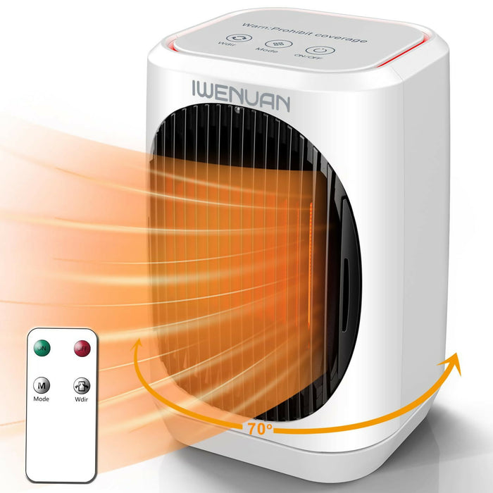 IWENUAN 帶遙控速熱暖氣機 | Remote-Control Fast Heating Heater | 白色 White