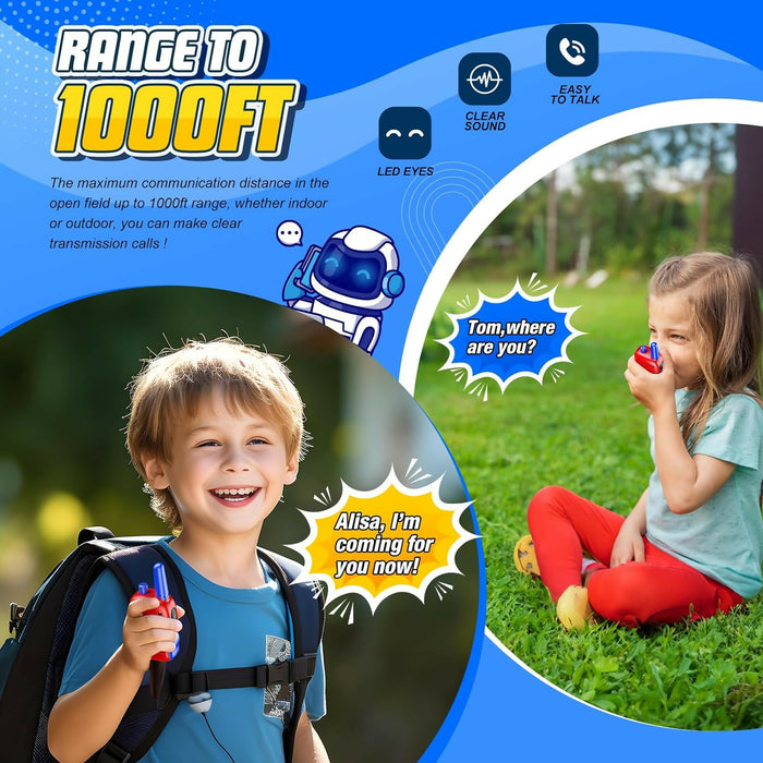 ROBOT DESIGN DM31 Walkie Talkies for kids 3+ (Red & Blue)