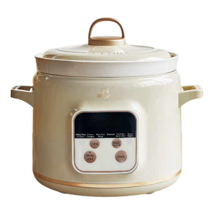 小浣熊 白瓷內膽電燉鍋 文火養生慢燉湯煲 多功能電燉鍋 2L 175W