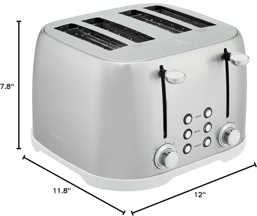 不銹鋼4片寬槽烤麵包機 | 4-Slice Stainless Steel Toaster