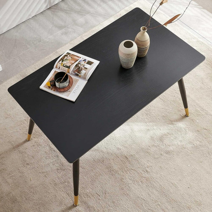 Dining Table, Black MDF Top, Metal Legs, 47.25 in, Seats 4