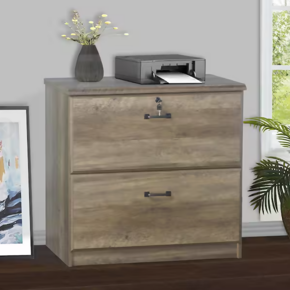 Maxxus 2 Drawer Lateral Filing Cabinet in Rustic Oak