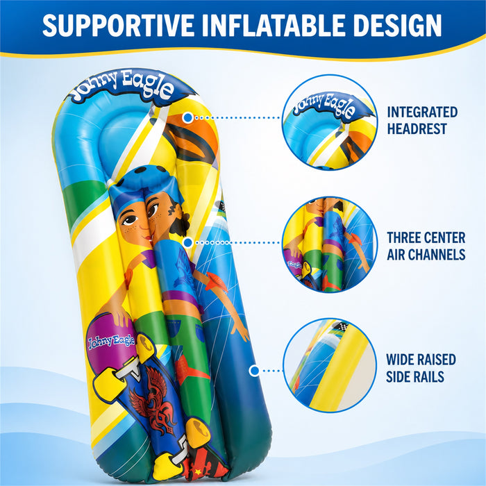 3-Pack Inflatable Pool Floats, Kids Lounger Rafts, 103 cm