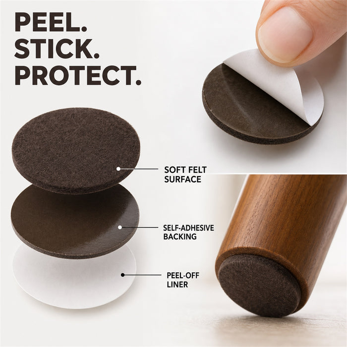 Felt Furniture Pads, 56-Piece Round Self-Adhesive Floor Protectors