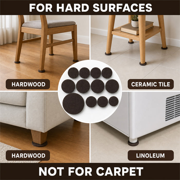 Felt Furniture Pads, 56-Piece Round Self-Adhesive Floor Protectors