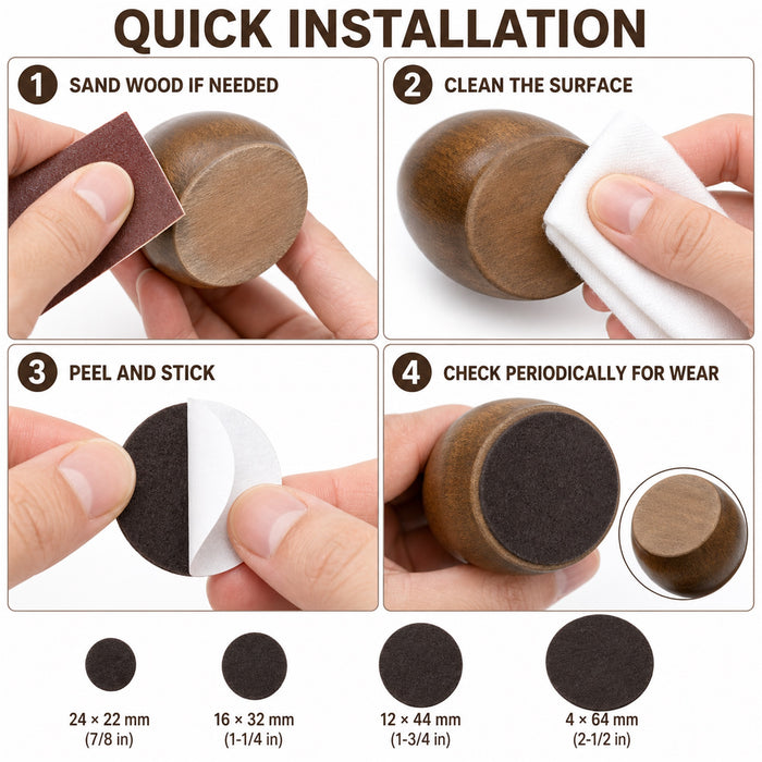 Felt Furniture Pads, 56-Piece Round Self-Adhesive Floor Protectors