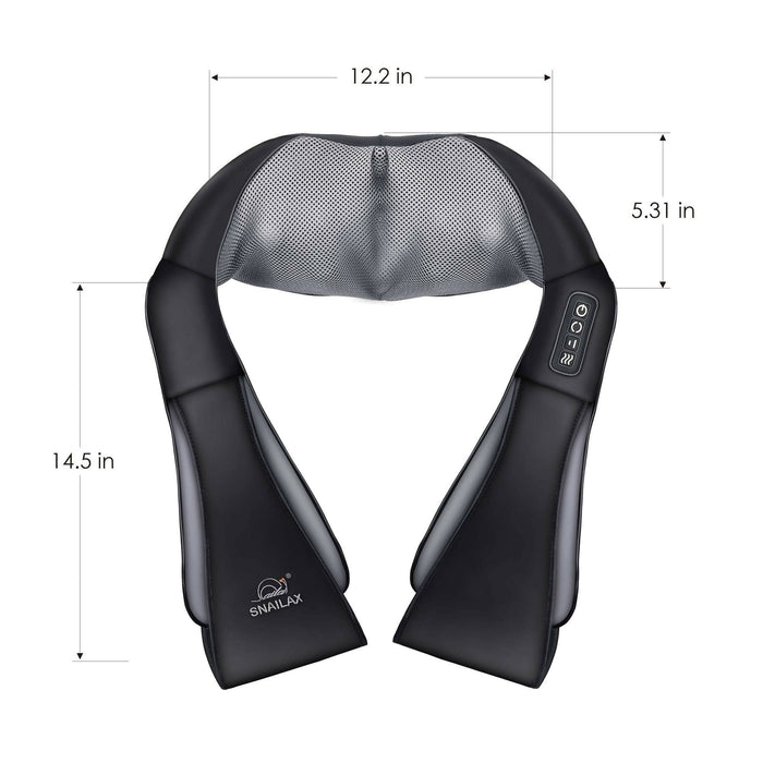 Shiatsu Neck & Shoulder Massager with Heat Corded Electric Deep Kneading Wrap Massager with 8 Nodes, Bi-Direction Control, 2 Intensities for Home, Office & Gifts