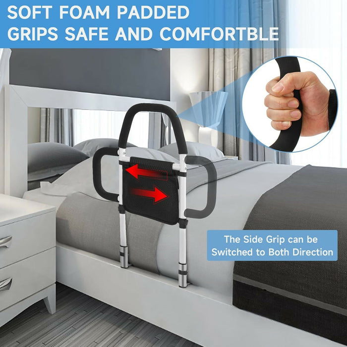 可調節雙扶手長者床邊輔助扶手｜Bed Assist Rail with Dual Handles & 173” Safety Strap