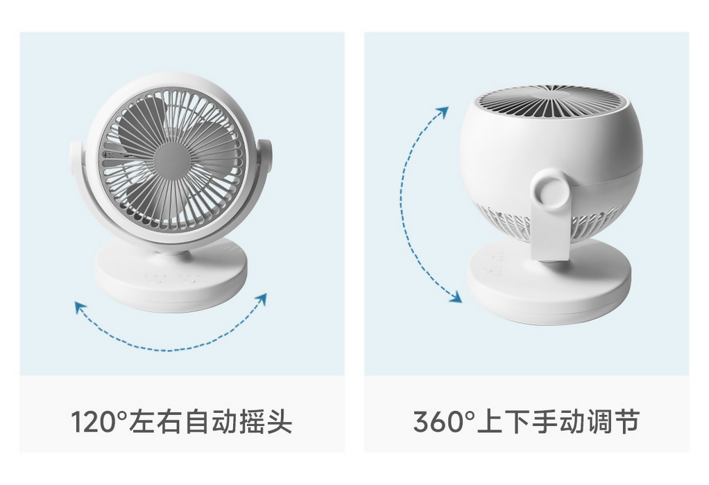 小米有品 小达飞跃桌面便携循环扇 基础款 白色