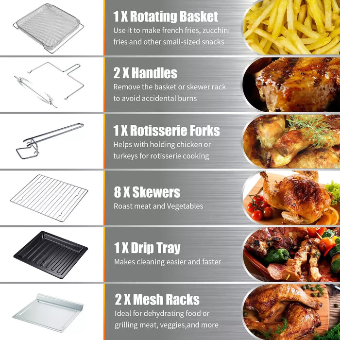 OHHO 14合1大容量对流式不锈钢空气炸锅 14-in-1 S/S Air Fryer Convection Oven 15L