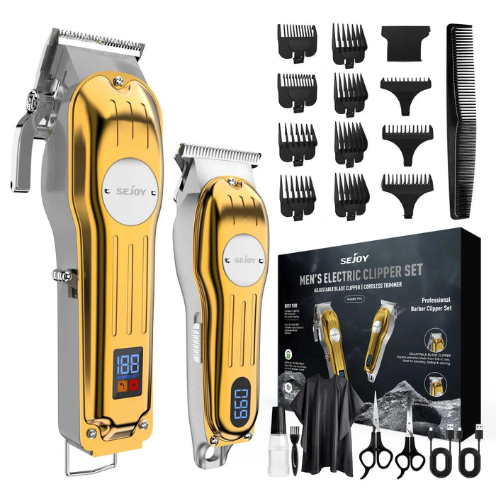 Cordless Hair Clipper and T-Blade Trimmer Set, Gold