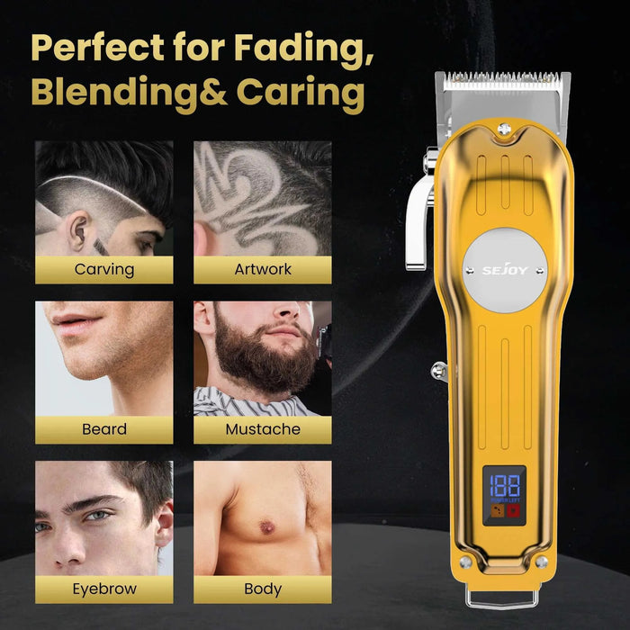 Cordless Hair Clipper and T-Blade Trimmer Set, Gold