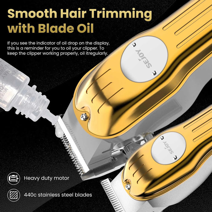 Cordless Hair Clipper and T-Blade Trimmer Set, Gold