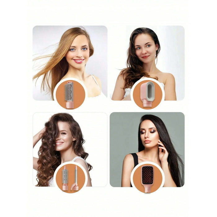 6-in-1 Hair Dryer Brush, 6 Attachments, 4 Settings, Pink
