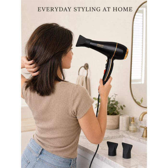 Hair Dryer 1200-1500W, 2 Nozzles Home Hair Styling