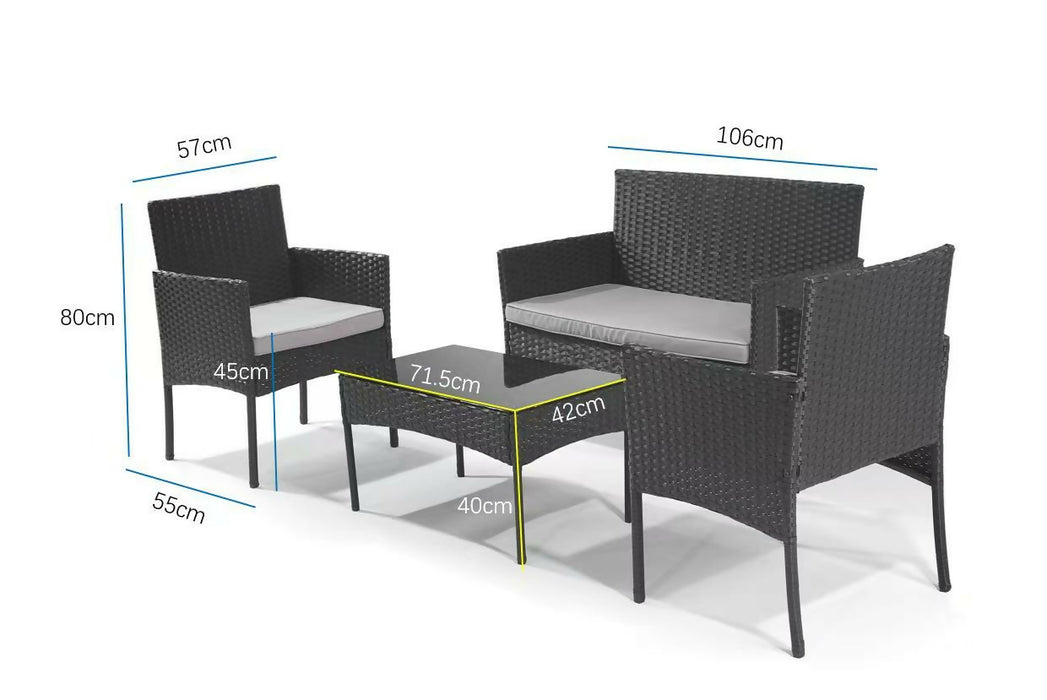 4-Piece Small Patio Sofa Set, for Balcony, Deck