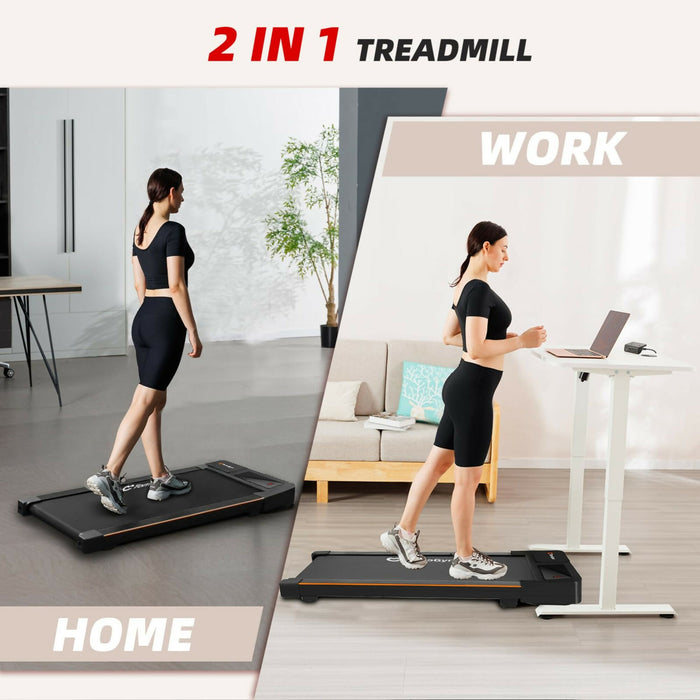 Walking Pad Under Desk Treadmill 2.5 HP Quiet Motor, 0.6–3.8 MPH, 0–5% Manual Incline, LED Display, Remote Control, 265 lb Capacity, Compact Portable Walking Treadmill for Home Office