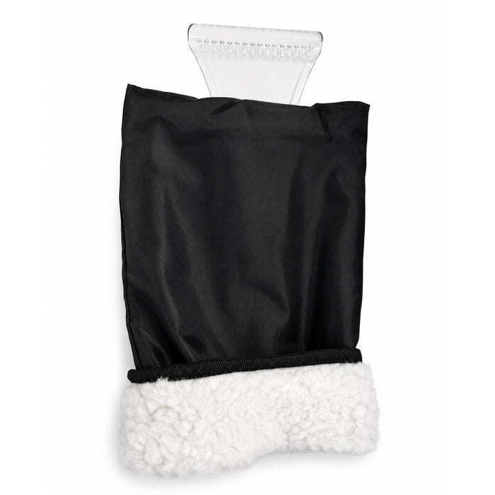 Ice Scraper Glove for Car Windshield, Built-In Scraper, Warm Fleece Lining, Water-Resistant Black Shell, 37 x 18 cm, Winter Snow Frost Ice Removal for Cars, SUVs and Trucks