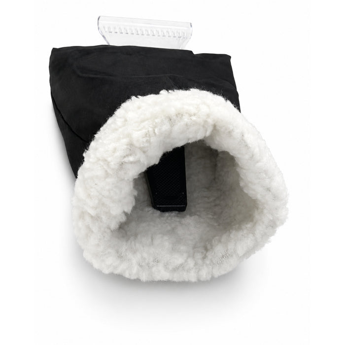 Ice Scraper Glove for Car Windshield, Built-In Scraper, Warm Fleece Lining, Water-Resistant Black Shell, 37 x 18 cm, Winter Snow Frost Ice Removal for Cars, SUVs and Trucks