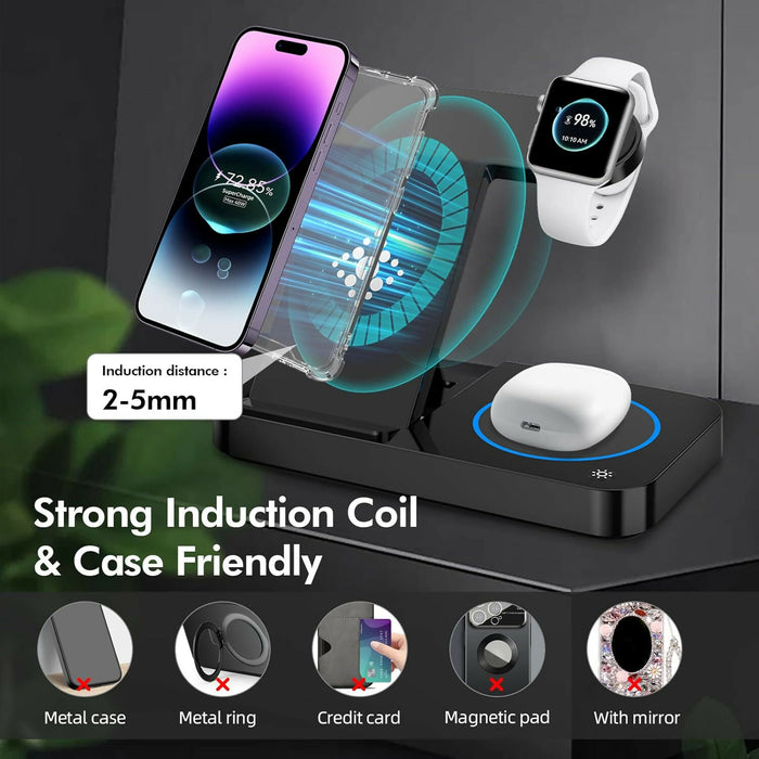 四合一折疊無線充電座｜4-in-1 Foldable Wireless Charger