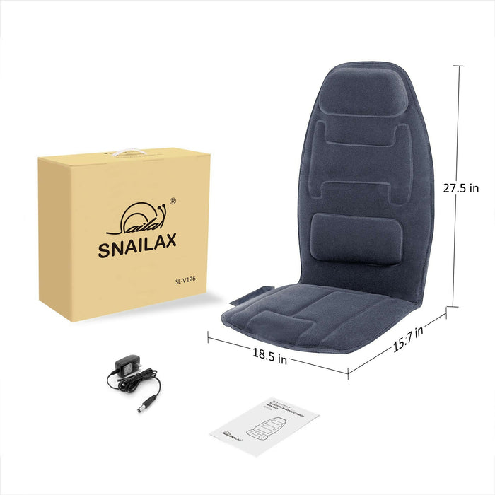 Massage Seat Cushion with Heat Vibration Back Massage Chair Pad with 10 Motors, Memory Foam Support, 2 Heat Levels, Remote Control for Home, Office & Sofa