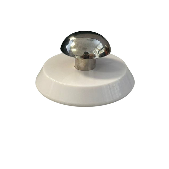 Manual Jar bottle Lid Opener, Compact Bottle Cap Grip Tool with White Round Base and Silver Knob, 6.8 cm Kitchen Helper for Jars, Bottles, Containers, Home Cooking and Daily Use