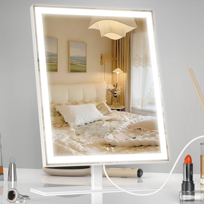 12-Inch LED Makeup Mirror, 3 Light Modes, Dimmable, 10X, White