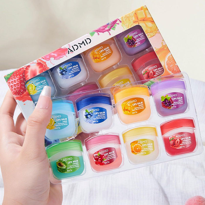 Lip Balm Set, 8 Pack Fruit Scented Moisturizing Balm, 7g, Daily Care