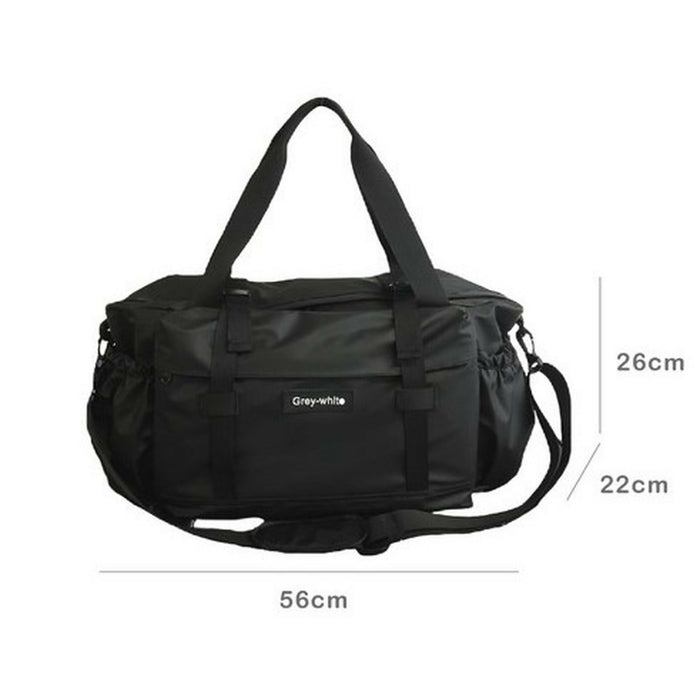 Large Black Duffle Bag | Lightweight Shoulder Travel Bag with Adjustable Strap, Carry Handles, Side Pockets, Spacious 56cm Weekender Gym Bag for Travel, Sports, School & Daily Use