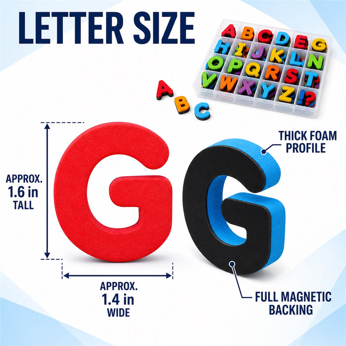 Magnetic Alphabet Letters, 234-Piece Foam Set with Board and Case