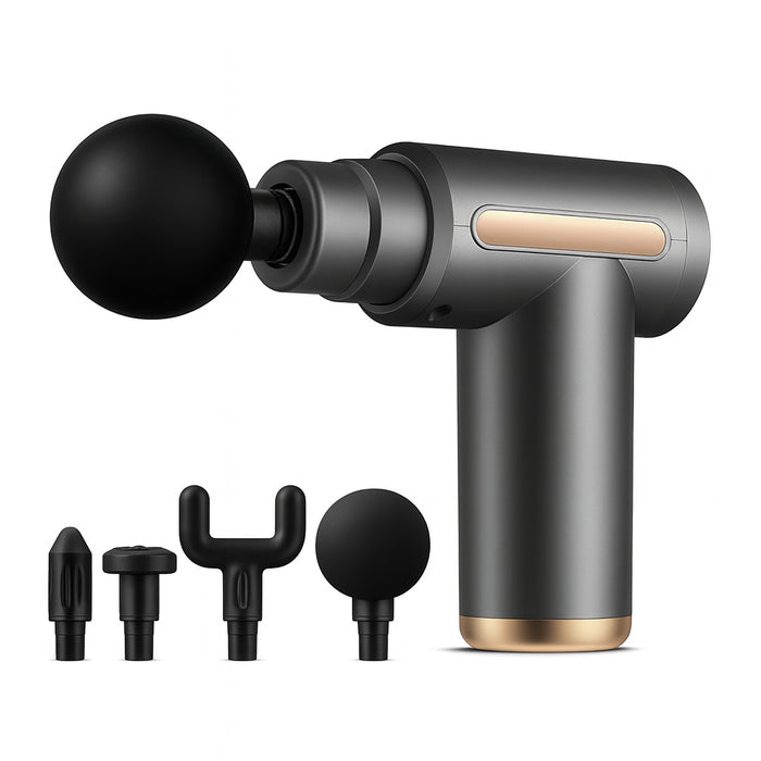 Mini Massage Gun, Deep Tissue, 4 Heads, 4 Speeds, Rechargeable, Portable