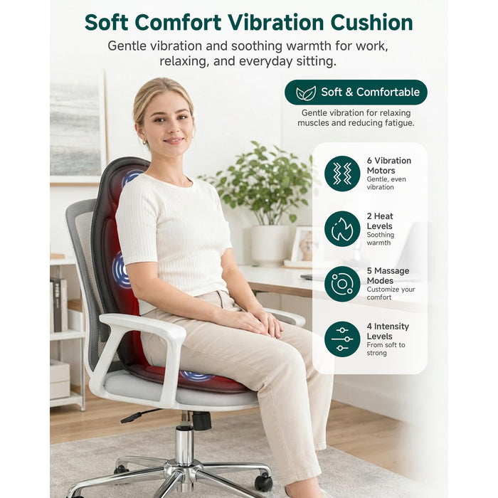 Massage Seat Cushion Heat, 6 Motors Home and Office Chair