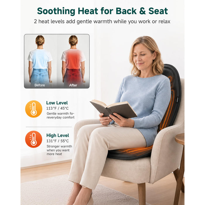 Massage Seat Cushion Heat, 6 Motors Home and Office Chair