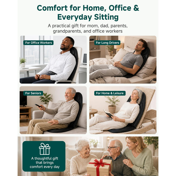 Massage Seat Cushion Heat, 6 Motors Home and Office Chair
