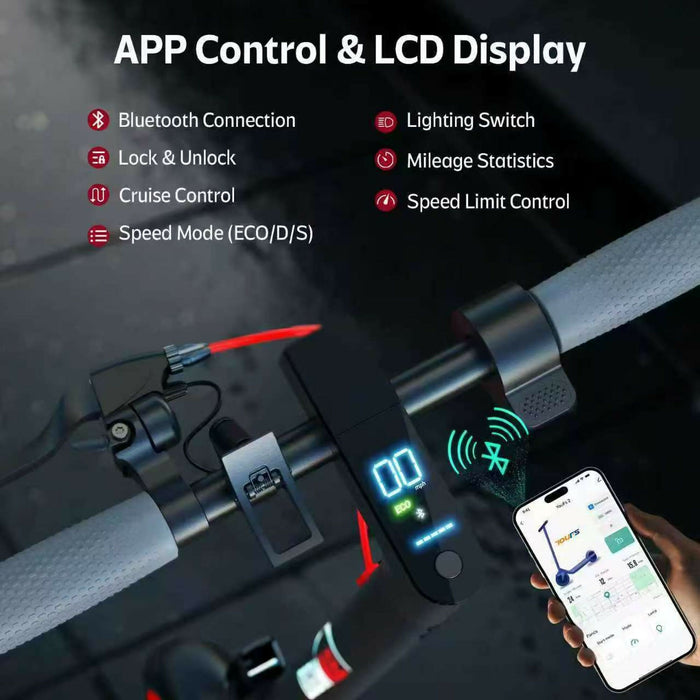 Electric Scooter for Adults, 350W Foldable Commuter E Scooter with App Control, 8.5" Honeycomb Tires, Dual Brakes, 10.4Ah Battery, Up to 30 km/h, Black