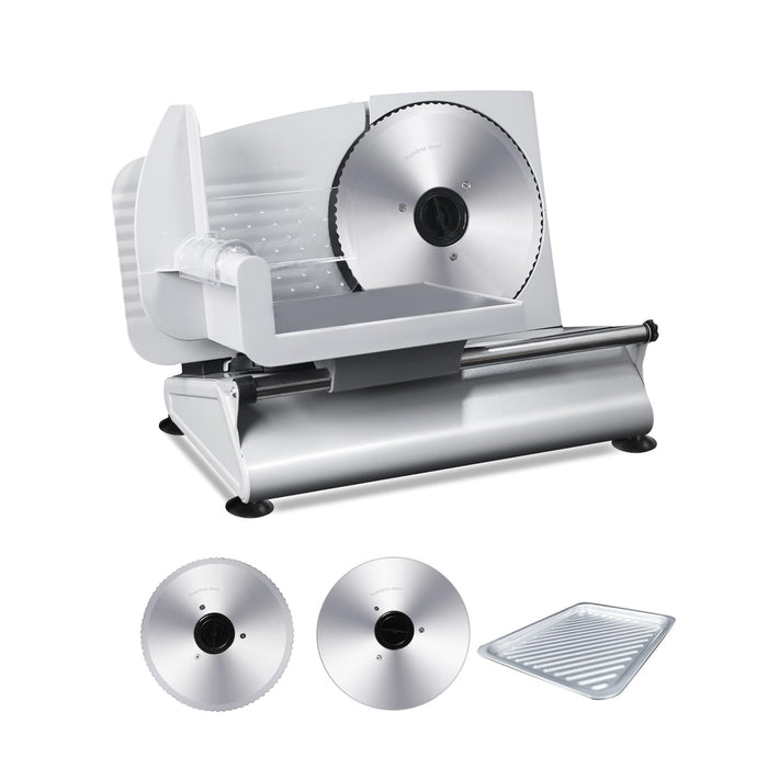Electric Meat Slicer Adjustable Silver Home Deli