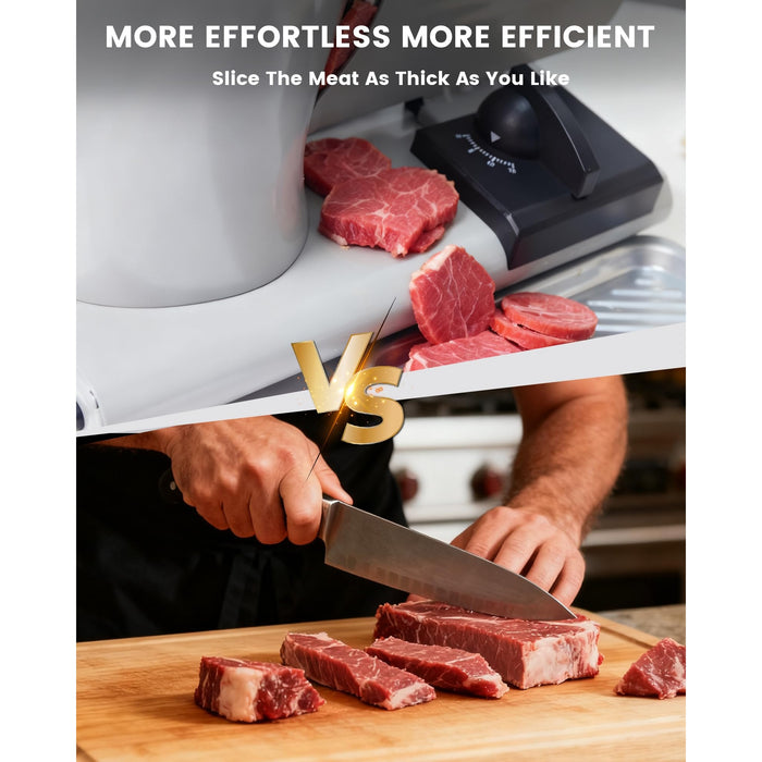 Electric Meat Slicer Adjustable Silver Home Deli