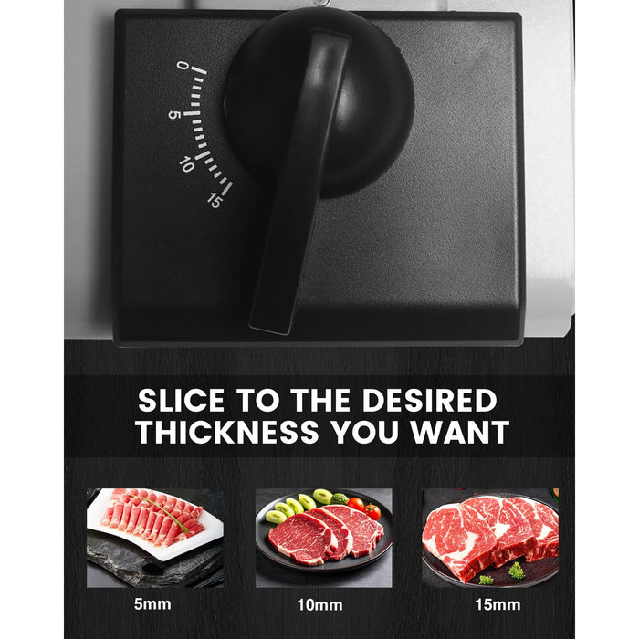 Electric Meat Slicer Adjustable Silver Home Deli