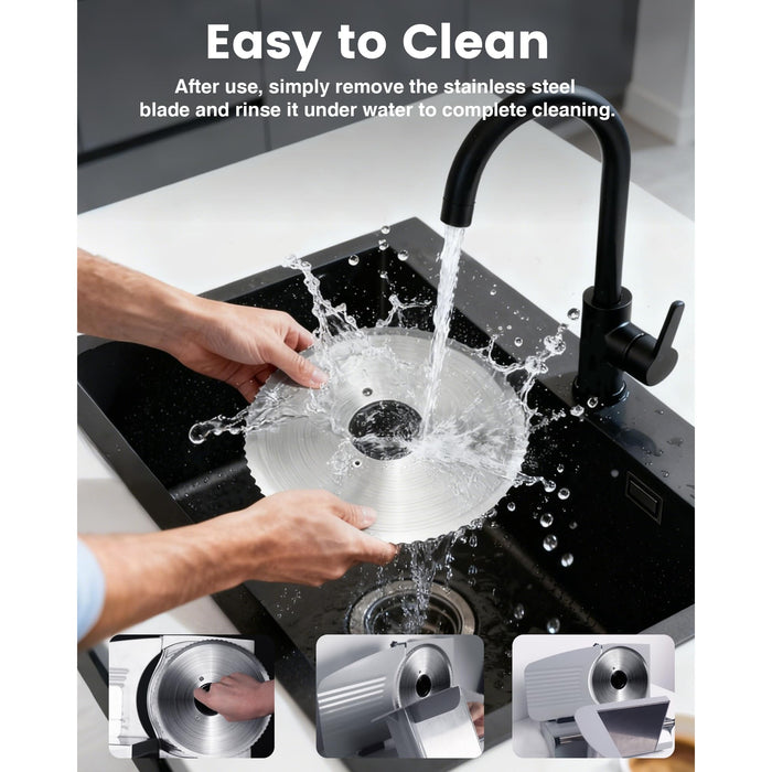 Electric Meat Slicer Adjustable Silver Home Deli