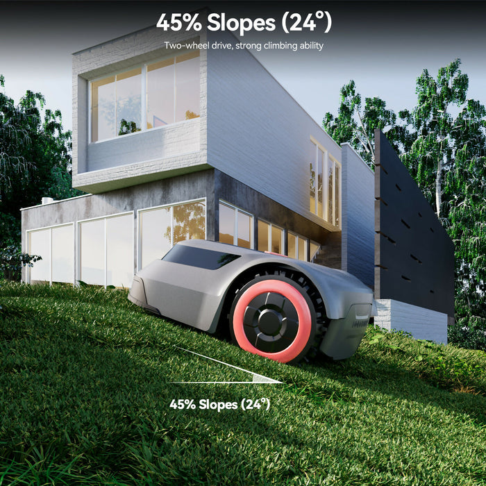 Redroad Robot Lawn Mower, Precise Boundary Wire Break Detection, Automatic robotic Lawnmower with Smart Navigation, APP Controlled, WiFi Bluetooth Connection, Lawns up to 5400 Sq Ft, 45% Slope Support