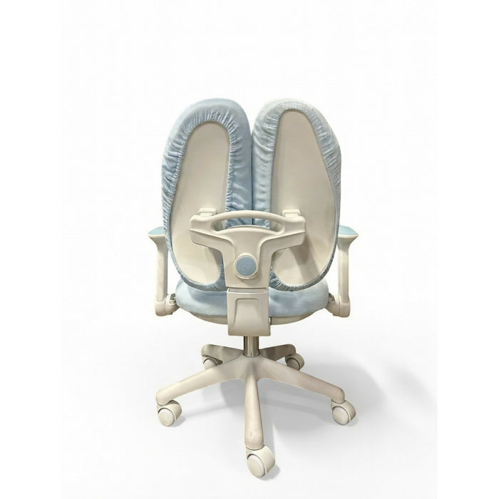 Kids Ergonomic Study Chair Height Adjustable Desk Chair with Dual Back Support & Armrests Rolling Swivel Computer Chair for Students 85–101cm Blue Home School Seat