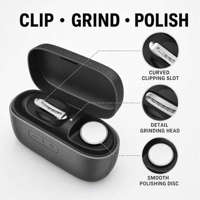 Electric Nail Clipper with Grinder, Light and USB-C, Gray