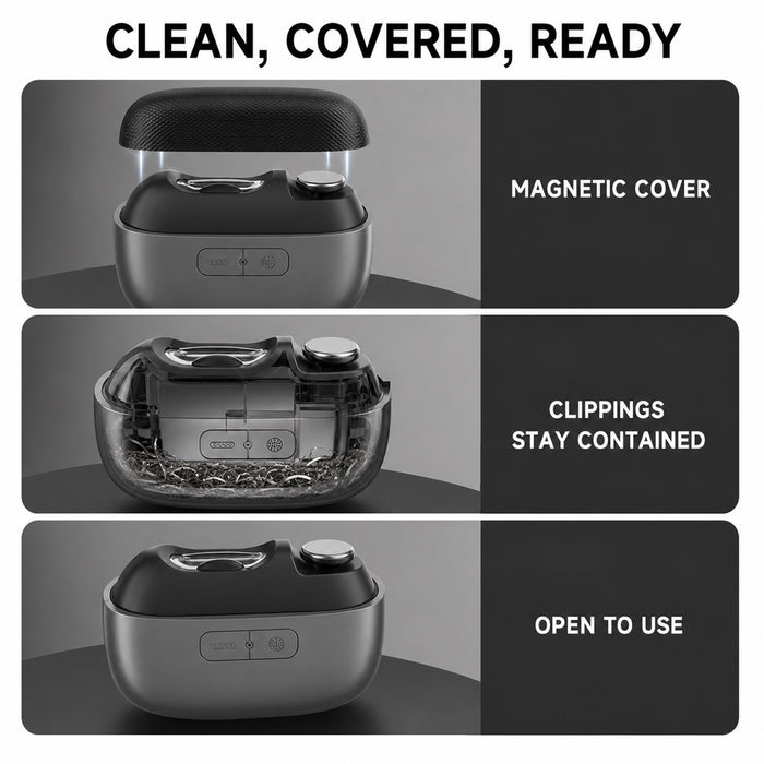 Electric Nail Clipper with Grinder, Light and USB-C, Gray