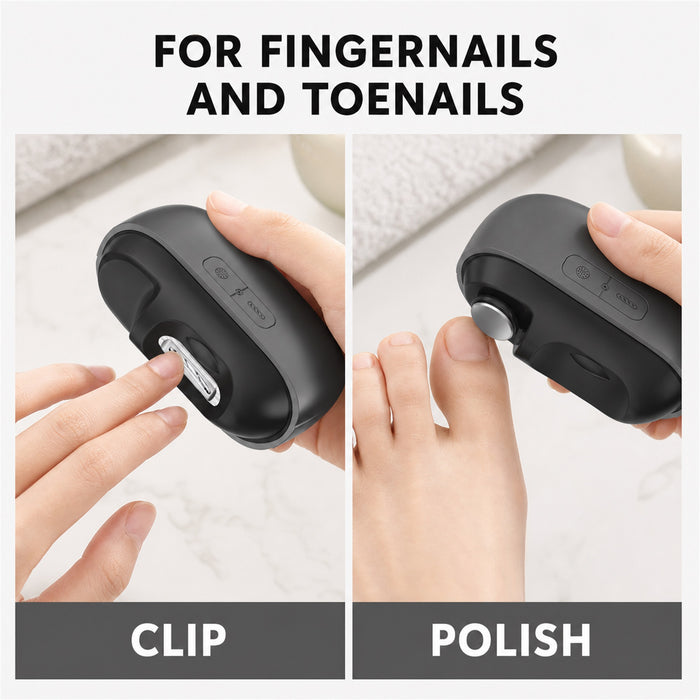 Electric Nail Clipper with Grinder, Light and USB-C, Gray