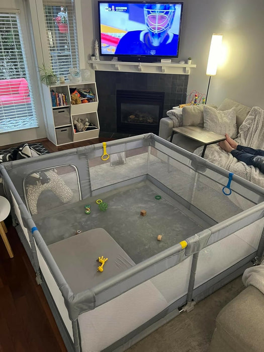 Mesh Baby Playpen, 71"x59" Extra Large Baby Playard, Playpen for Babies and Toddlers, Infants Play Pen with Suction Cup Bases and Soft Breathable Mesh