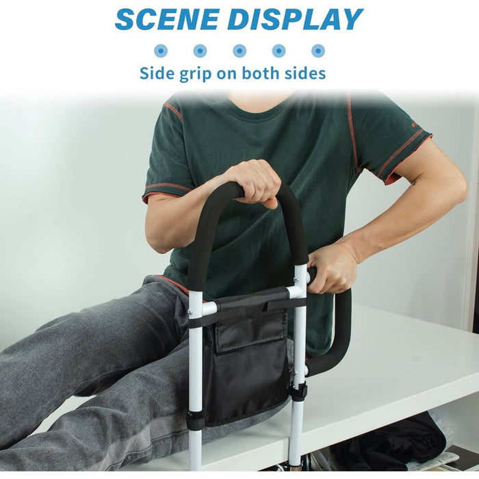 可調節雙扶手長者床邊輔助扶手｜Bed Assist Rail with Dual Handles & 173” Safety Strap