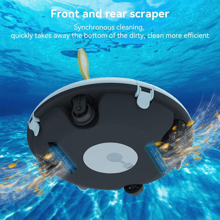 小米有品 Lydsto 无线机器人泳池清洁机 - 适用于地上泳池的自动泳池真空吸尘器 - 内置水传感器技术 - 双驱动电机可持续 60 分钟 非常适合长达 45 英尺的扁平泳池，P1 Mini